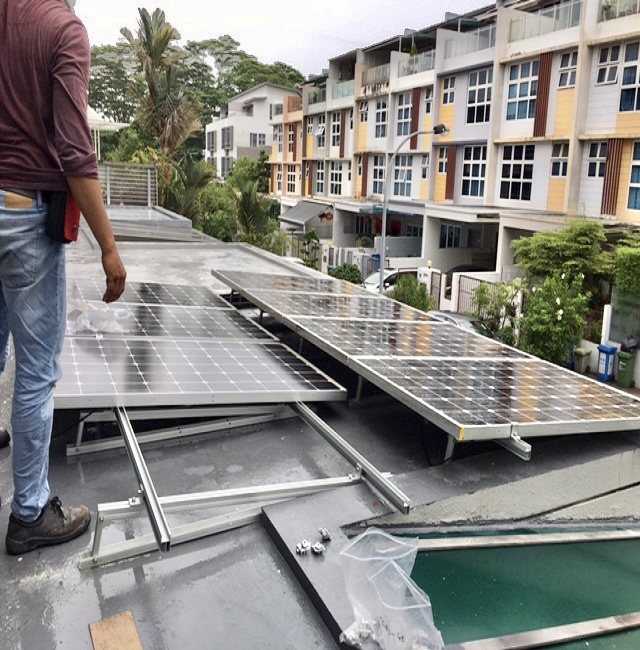 新加坡太阳能平屋顶支架项目已完成安装