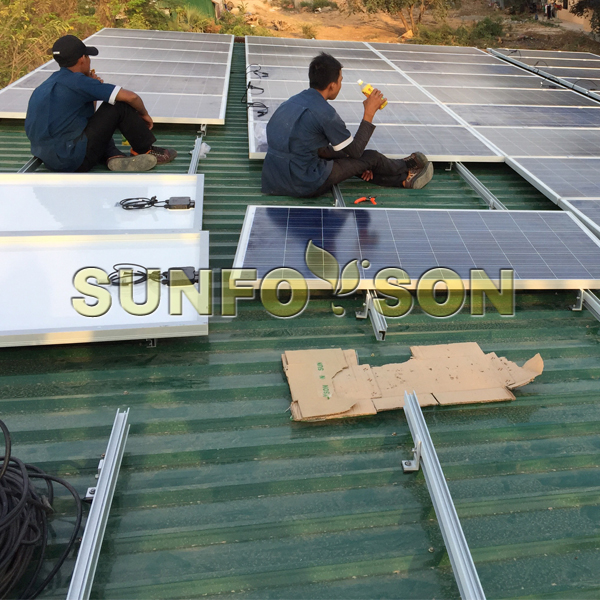 Sunforson Solar Trapezoid Tin Roof Mounting System in Cambodia